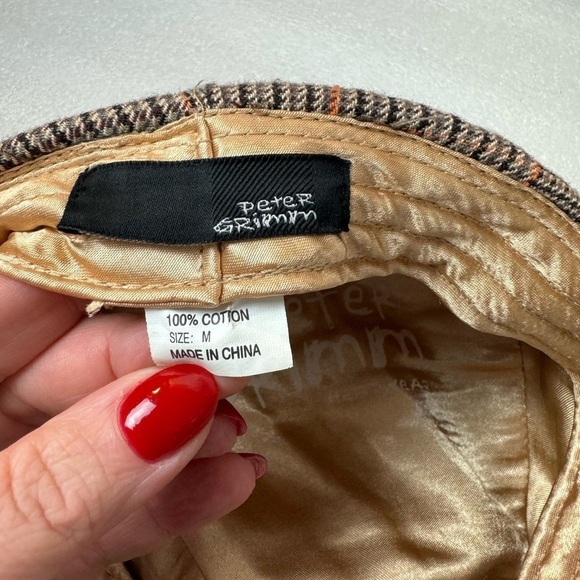 Peter Grimm Cap Driving Hat Medium Brown Floral art 1920s - Picture 7 of 8